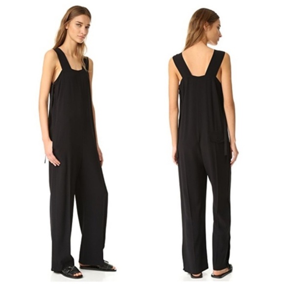 299 Helmut Lang Women's Side Tie Tank Jumpsuit Size XS Color Black - Picture 2 of 12
